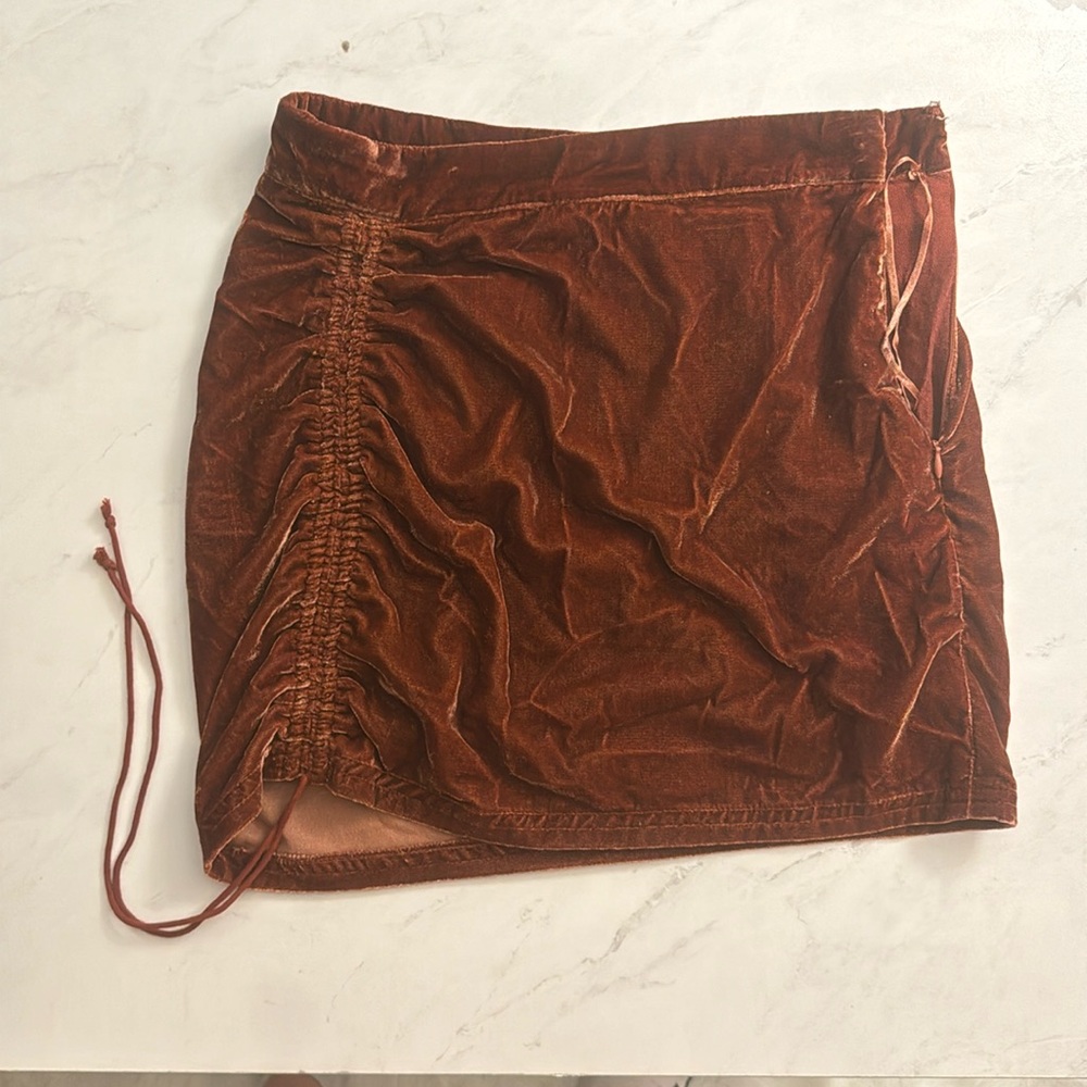 Free people velvet mini skirt